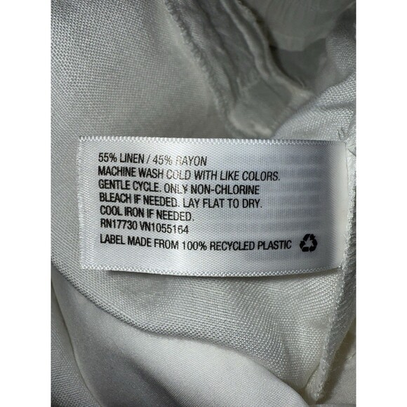 A New Day White Linen-Blend Wide-Leg Pants Women’s Size L NWT Coastal Minimalist - Picture 7 of 7